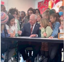 Tim Walz with Kids Meme Template