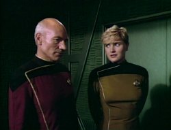 Tasha Yar With Captain Picard Meme Template