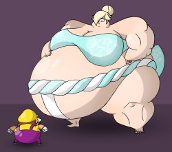 Sumo Rosalina vs. Wario Meme Template