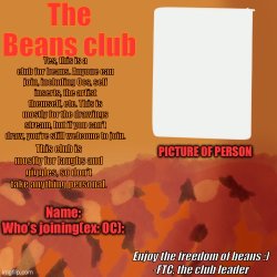 The beans club Meme Template