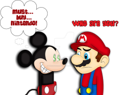 mario meets mickey Meme Template