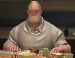 Bob Parr Angry Dinner Meme Template