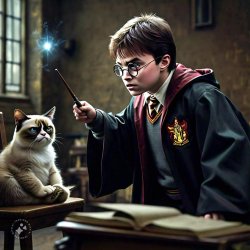 Harry potter and grumpy cat Meme Template