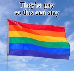 They're gay so this can stay Meme Template