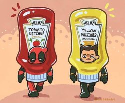 Deadpool & Wolverine Heinz Ketchup & Mustard Meme Meme Template