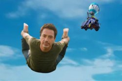 RDJ Dropping from battlebus Meme Template