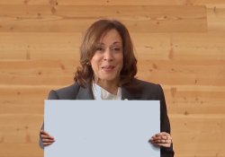 kamala holding sign Meme Template