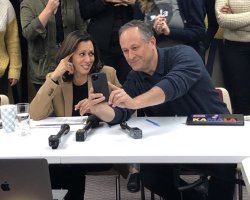 Doug shows Kamala phone Meme Template