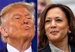 Kamala Harris is about to beat up Donald Trump. This excites him Meme Template