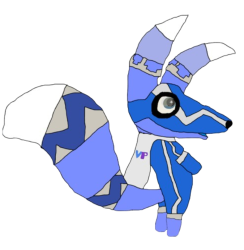 Blue Super Pretztail, standing up, curious Meme Template
