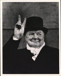 Winston Churchill Signaling Victory Meme Template