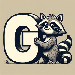 Funny racoon with big letter G in paws Meme Template