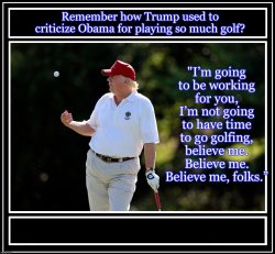 Donald Trump flat out lied to us about his golfing vs Obama`s Meme Template