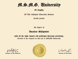 Amateur Shitposter degree Meme Template