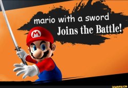 Mario with a sword Meme Template