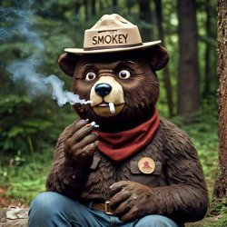 Smokey the smokin bear Meme Template