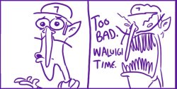 (blank)? Too bad Waluigi Time Meme Template