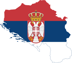 Flag map of Greater Serbia Meme Template