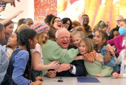 Tim Walz feeds kids Meme Template