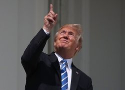 Trump pointing at the sun Meme Template