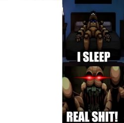 FNAF Into the Pit: I sleep Real Shit Meme Template