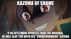 Kazuma of shame Meme Template