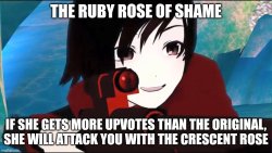 The Ruby Rose of Shame Meme Template