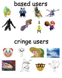 Based Users VS Cringe Users Kirbeeee style Meme Template