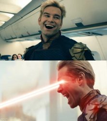 homelander happy and laser Meme Template