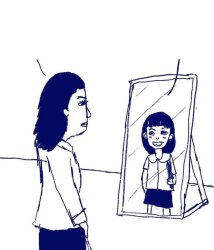 Woman talking to mirror Meme Template