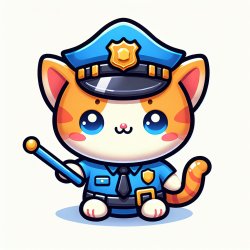 kitten wearing a police hat holding a baton Meme Template