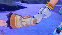 Kachina and Mualani hand touching Meme Template