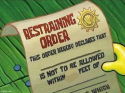 Spongebob restraining order Meme Template