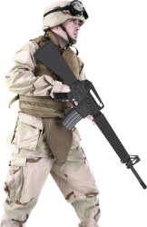 Soldier Welding an M16A3(Transparent) Meme Template