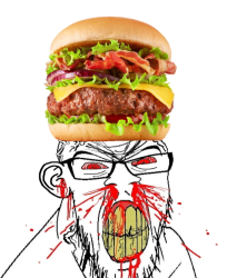 Angry soyjak burger Meme Template