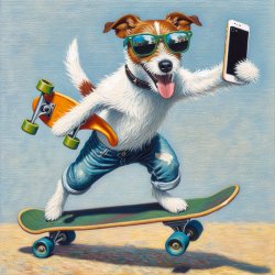 jack russell terrier dog riding very fast with speed a skateboar Meme Template