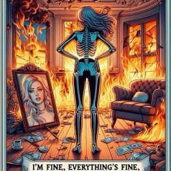 Tarot Skeleton 3 | Everything Is Fine Meme Template