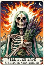 Tarot 5 | Skeleton Sage And Bridge Burning Meme Template