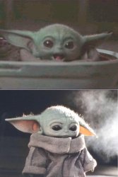 Happy sad baby yoda Meme Template