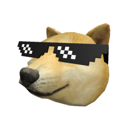 Doge head with glasses Meme Template