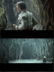 Luke and Yoda Cave Meme Template