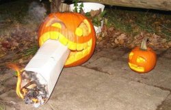 Blunt smoking pumpkin Meme Template