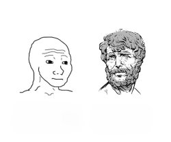 Wojak and hairy Man Meme Template