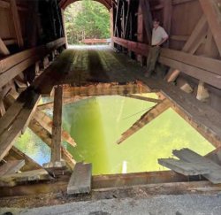 Covered bridge collapse hole Meme Template
