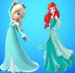 rosalina and ariel Meme Template