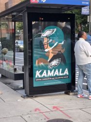 Philly Eagles Bus Ad for Kamala Meme Template