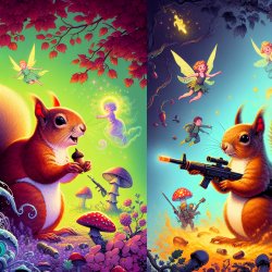 Squrril in fairy tale and Squrril with a gun Meme Template