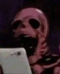Skeleton with phone Meme Template