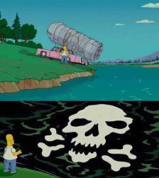 Homer simpson dumping in lake Meme Template