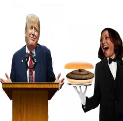 Trump tells Kamala to stop with the shit sandwich Meme Template